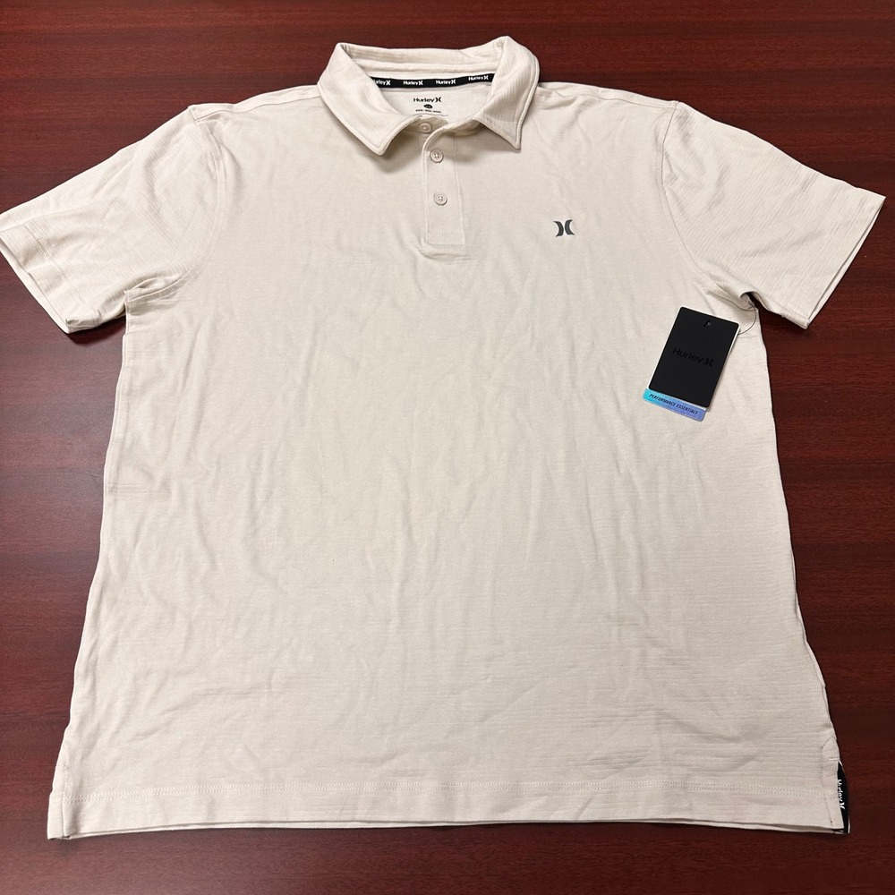 Hurley Polo Shirt Mens Size Medium Bone Performance Golf Exist‎ Bootcamp NWT - Picture 2 of 8